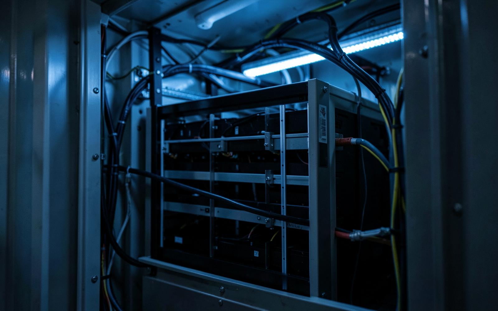 Batteriemodule im Innern eines Speichercontainers